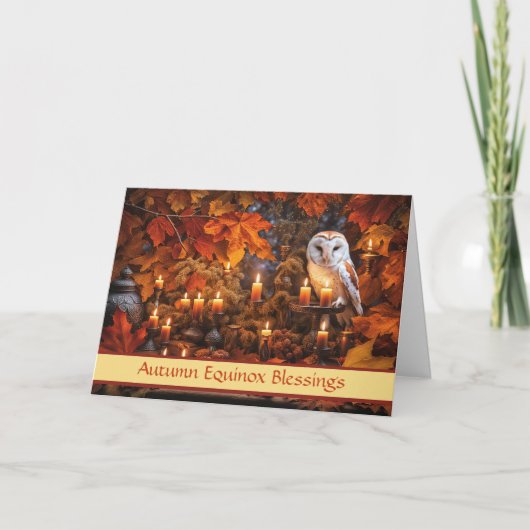 Herbst Equinox Mabon mit wunderschönen Schellkerze Karte (Vorderseite)