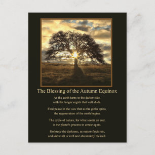 Herbst Equinox Mabon Oak Tree Segen Postkarte