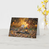 Herbst Equinox mit Owl Candles Folies Karte (Gelbe Blume)