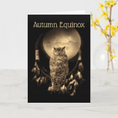 Herbst Equinox Owl Moon Horses Dreamcatcher Karte (Gelbe Blume)