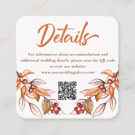 Herbst Erde Tonne Terracotta Hochzeitskarte Begleitkarte