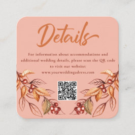 Herbst Erde Tonne Terracotta Hochzeitskarte Begleitkarte