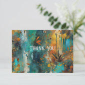 Herbst Ernte Aquamarin Rust Gold Abstrakt Danke (Stehend Vorderseite)