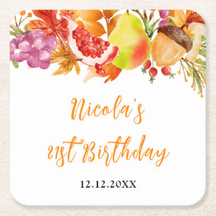Herbst-Ernte-Baby-Party Rechteckiger Pappuntersetzer