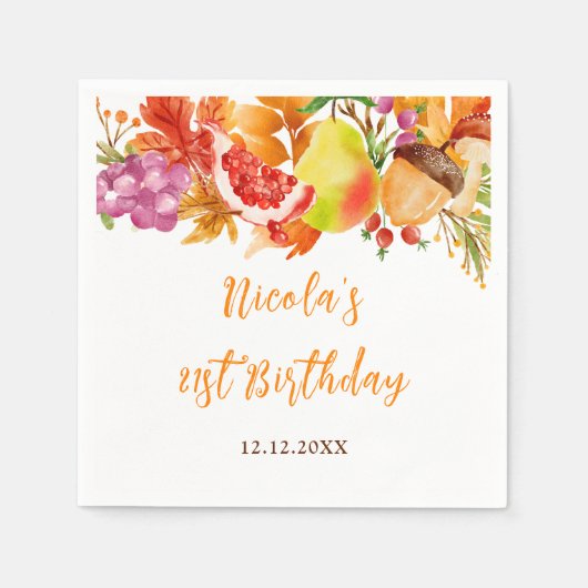 Herbst-Ernte-Baby-Party Serviette (Vorderseite)
