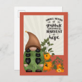 Herbst Ernte Dankbarkeit Gnome Postkarte (Vorne/Hinten)