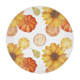 Herbst Ernte Erntedank Pumpkin Gewürz Schneidebrett