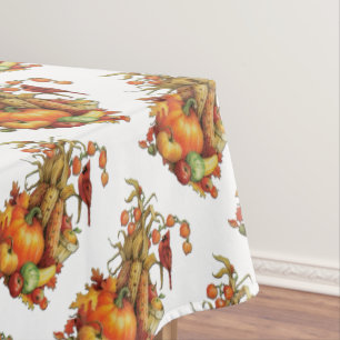 Herbst-Ernte-Erntedank-weißer Tabellen-Stoff Tischdecke