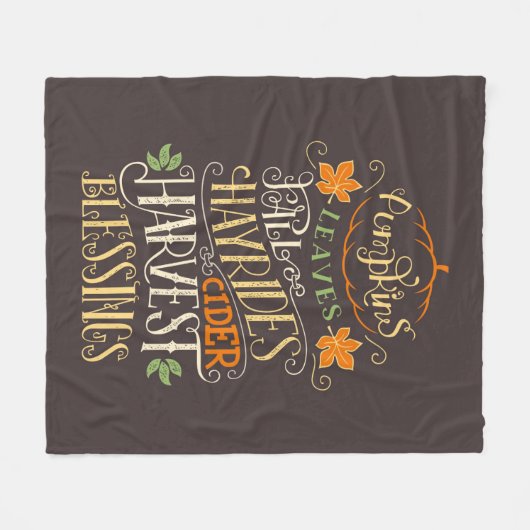 Herbst & Ernte Fleecedecke (Vorderseite (Horizontal))