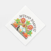 Herbst Ernte Folklore Art Pumpkin und Sonnenblumen Serviette (Ecke)