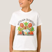 Herbst Ernte Folklore Art Pumpkin und Sonnenblumen T-Shirt (Vorderseite)