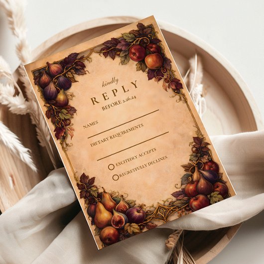 Herbst-Ernte Frucht Hochzeit RSVP Karte