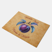 Herbst Ernte Fruchtkunst mit eigenem Text Fußmatte (Schrägansicht)