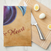 Herbst Ernte Fruchtkunst mit eigenem Text Geschirrtuch (Viertel Falte)