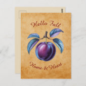 Herbst Ernte Fruchtkunst mit eigenem Text Postkarte (Vorne/Hinten)