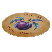 Herbst Ernte Fruchtkunst mit eigenem Text Schneidebrett (Ecke)