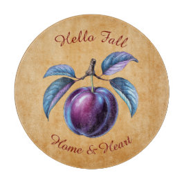 Herbst Ernte Fruchtkunst mit eigenem Text Schneidebrett