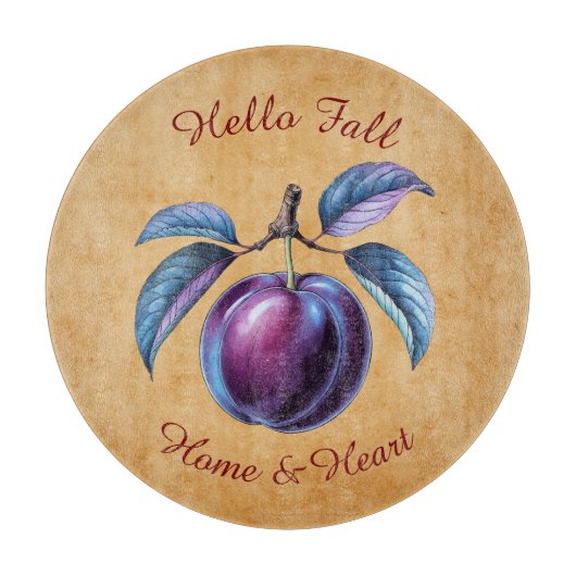 Herbst Ernte Fruchtkunst mit eigenem Text Schneidebrett (Vorderseite)