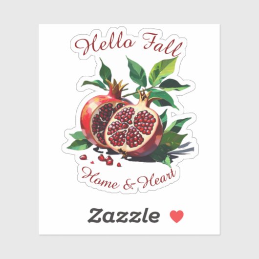 Herbst Ernte Fruchtkunst mit individueller Textauf Aufkleber (Blatt)