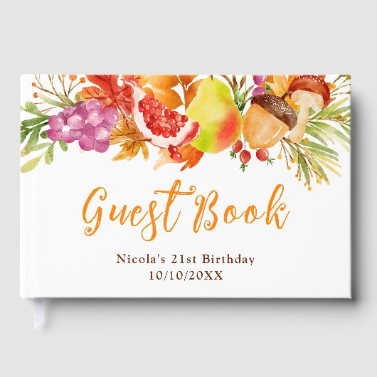 Herbst-Ernte-Geburtstag Gästebuch (Vorderseite)