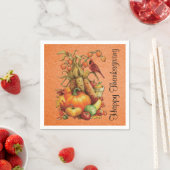 Herbst Ernte glücklich Ernte Thanksgiving Orange N Serviette (Beispiel)