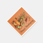 Herbst Ernte glücklich Ernte Thanksgiving Orange N Serviette (Ecke)