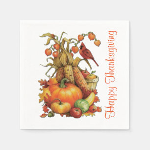 Herbst-Ernte-glückliche Erntedank-Servietten Serviette