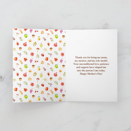 Herbst Ernte glücklicher Muttertag Karte (Innenseite)