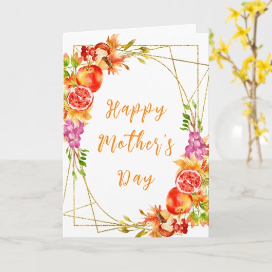 Herbst Ernte glücklicher Muttertag Karte (Gelbe Blume)