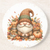 Herbst Ernte Gnom Sandstein Untersetzer (Vorne)