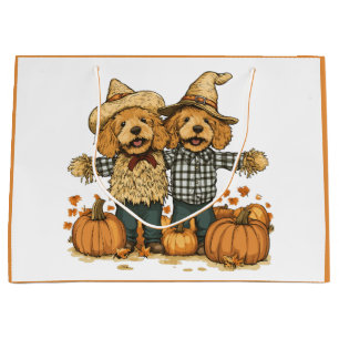 Herbst Ernte Goldendoodle Hunde Große Geschenktüte