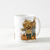 Herbst Ernte Goldendoodle Hunde Kaffeetasse (VorderseiteRechts)