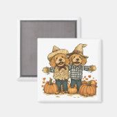 Herbst Ernte Goldendoodle Hunde Magnet (Vorderseite/Rückseite)