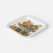 Herbst Ernte Goldendoodle Hunde Pappteller (Gewinkelt)