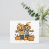 Herbst Ernte Goldendoodle Hunde Postkarte (Stehend Vorderseite)