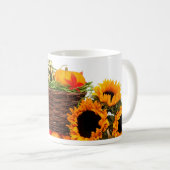 Herbst-Ernte-Halloween-Kürbis-Fall-Sonnenblumen Kaffeetasse (VorderseiteRechts)
