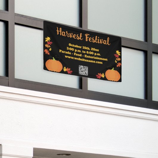 Herbst Ernte Herbst QR Code Pumpkin Festival Banner (Äußeres Gebäude)