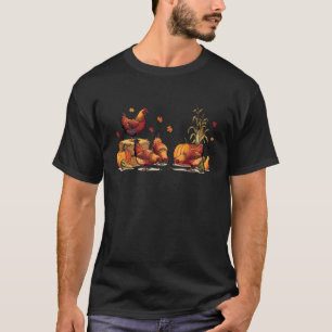Herbst-Ernte-Homesteader-Hühner pflücken Kürbis T-Shirt