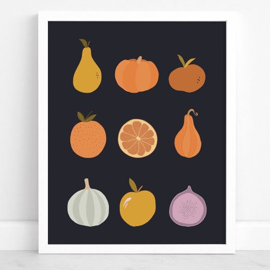Herbst Ernte Obst und Gemüse Poster