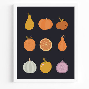 Herbst Ernte Obst und Gemüse Poster