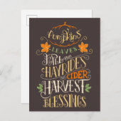 Herbst & Ernte Postkarte (Vorne/Hinten)