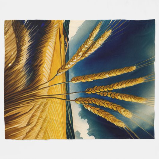 Herbst Ernte Prairie Gold Fleece Blanket (Vorderseite (Horizontal))