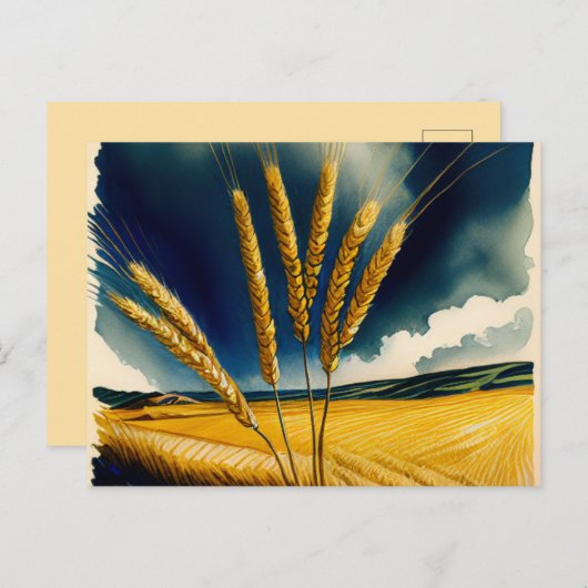 Herbst Ernte Prairie Gold Holiday Postkarte (Vorne/Hinten)