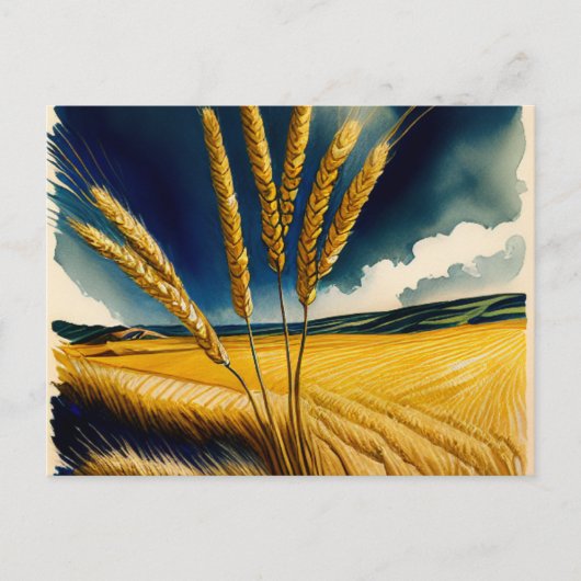 Herbst Ernte Prairie Gold Postkarte (Vorderseite)