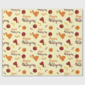 Herbst Ernte Pumpkin glücklich Ernte Thanksgiving  Geschenkpapier (Flach)