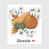 Herbst Ernte Pumpkin Gourd Illustration Aufkleber (Blatt)