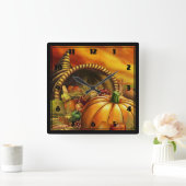 Herbst-Ernte Quadratische Wanduhr (Zuhause)