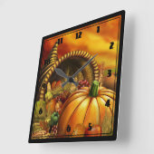 Herbst-Ernte Quadratische Wanduhr (Winkel)