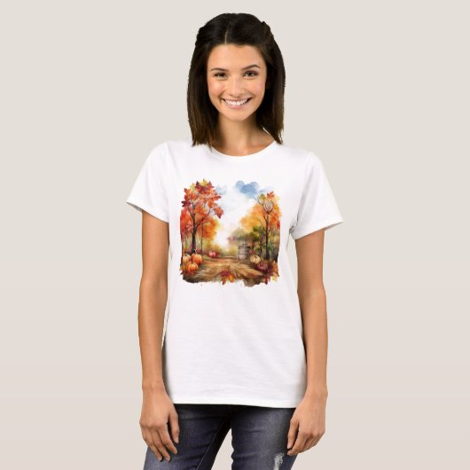 Herbst Ernte Rustic Fall Pumpkin T-Shirt (Vorne ganz)