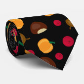 Herbst Ernte Schwarzes Muster Krawatte (Gerollt)